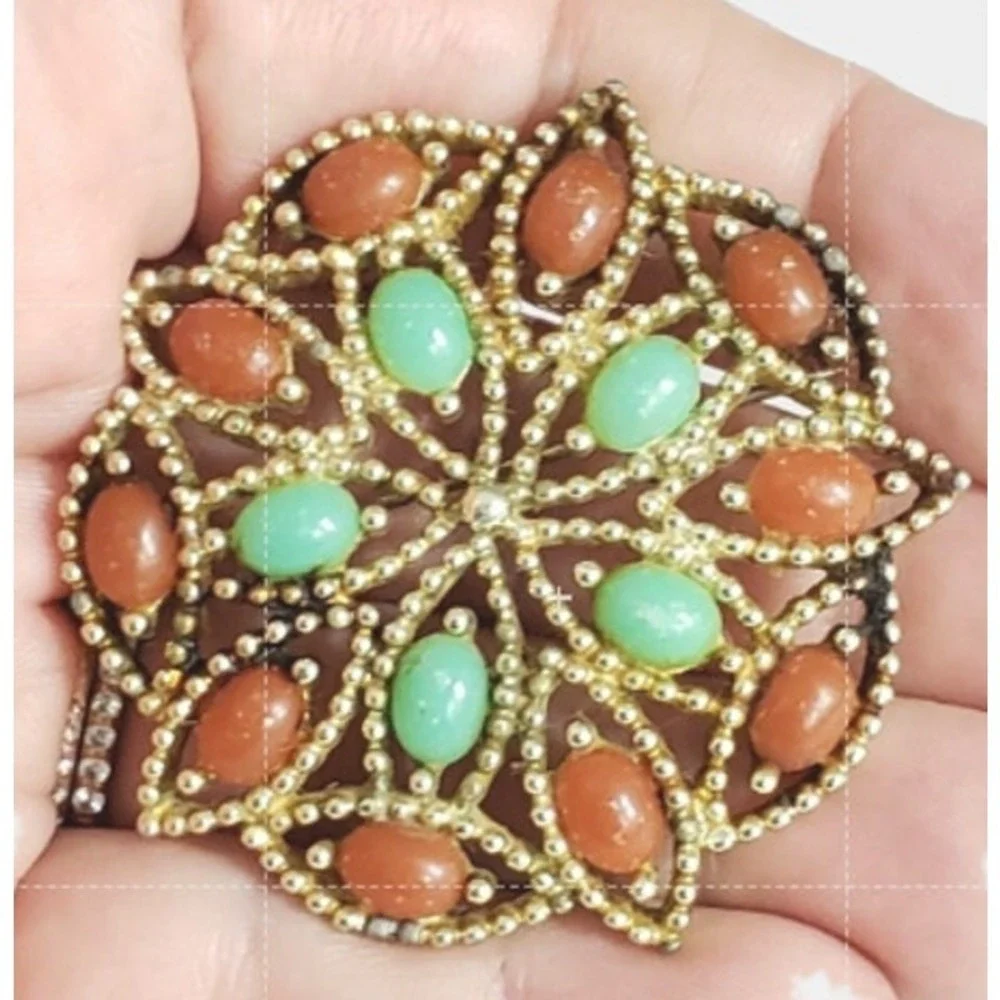 Vintage Sarah Coventry Colorful‎ Boho Brooch Pin 2